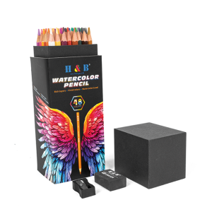 H&B Akvarelblyanter m. Viskelder & Blyantspidser - 48-stk.