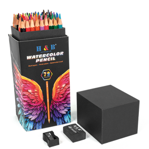 H&B Akvarelblyanter m. Viskelder & Blyantspidser - 72-stk.