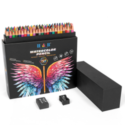 H&B Akvarelblyanter m. Viskelder &amp; Blyantspidser - 120-stk.
