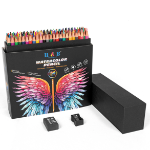H&B Akvarelblyanter m. Viskelder & Blyantspidser - 120-stk.