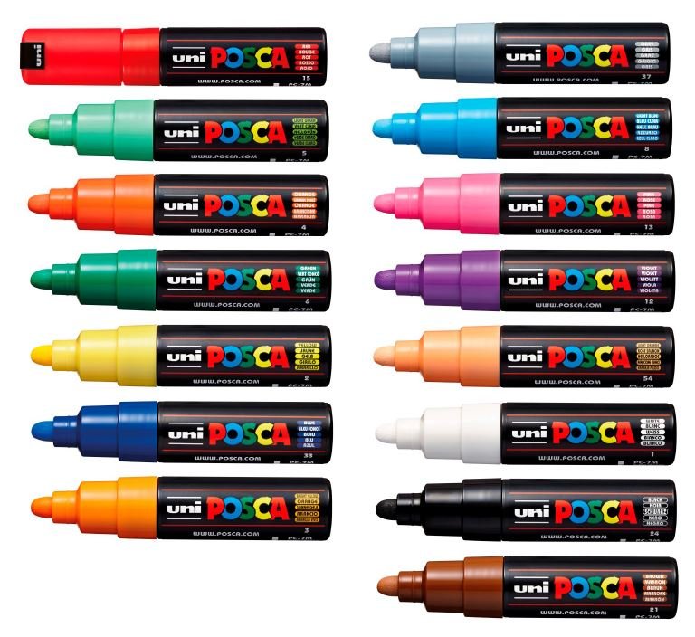 Uni POSCA Marker Pen PC-7M Broad Collection Box of 15 Assorted NEW on  Market -  Denmark